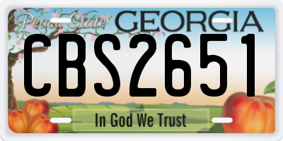 GA license plate CBS2651