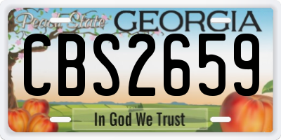 GA license plate CBS2659