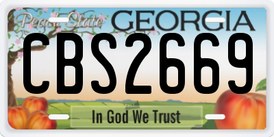 GA license plate CBS2669