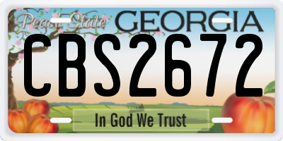 GA license plate CBS2672