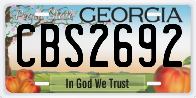 GA license plate CBS2692