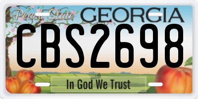 GA license plate CBS2698