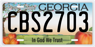 GA license plate CBS2703