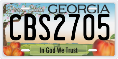 GA license plate CBS2705