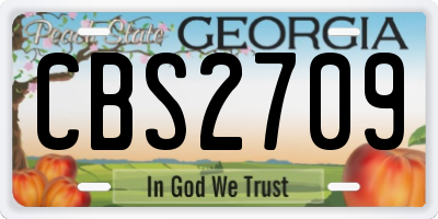 GA license plate CBS2709
