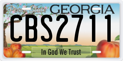 GA license plate CBS2711