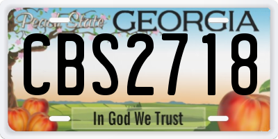 GA license plate CBS2718