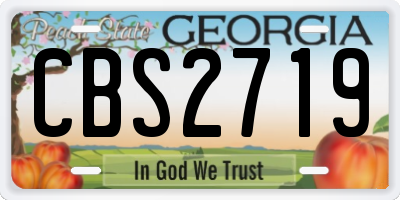GA license plate CBS2719