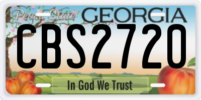 GA license plate CBS2720