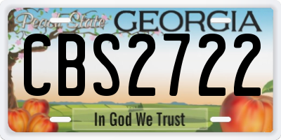 GA license plate CBS2722