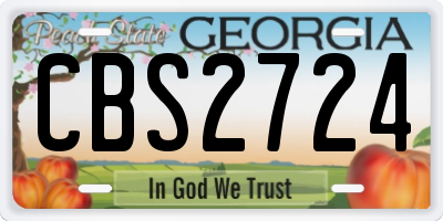 GA license plate CBS2724
