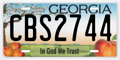 GA license plate CBS2744