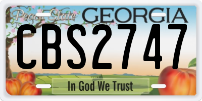 GA license plate CBS2747