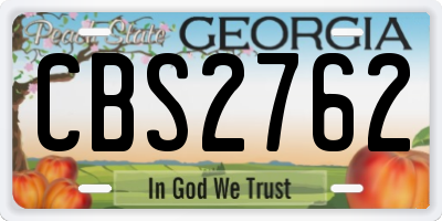 GA license plate CBS2762