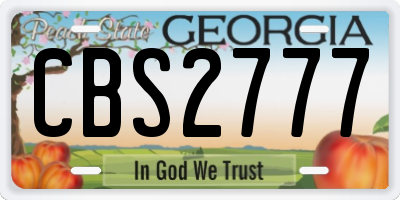 GA license plate CBS2777