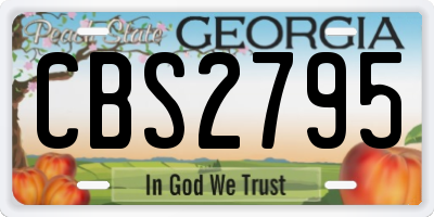 GA license plate CBS2795