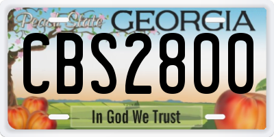 GA license plate CBS2800