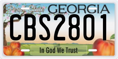 GA license plate CBS2801
