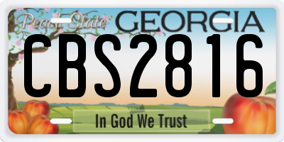 GA license plate CBS2816