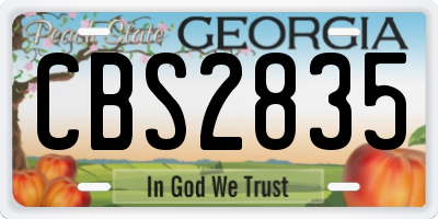 GA license plate CBS2835