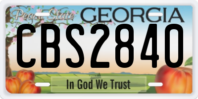 GA license plate CBS2840