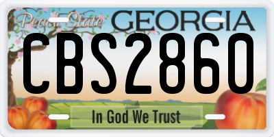 GA license plate CBS2860