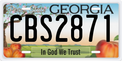 GA license plate CBS2871