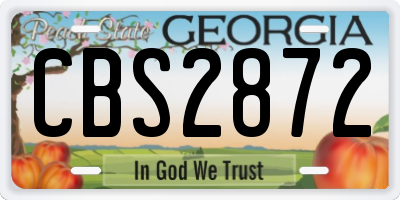 GA license plate CBS2872