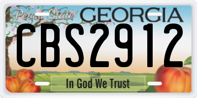GA license plate CBS2912