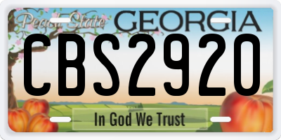 GA license plate CBS2920