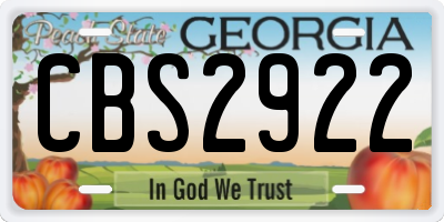 GA license plate CBS2922