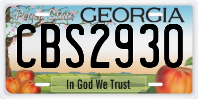 GA license plate CBS2930