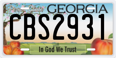 GA license plate CBS2931
