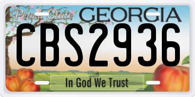 GA license plate CBS2936