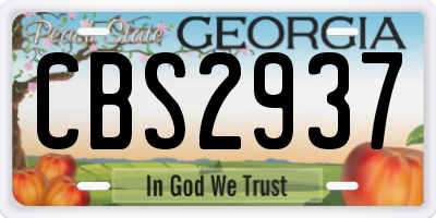 GA license plate CBS2937