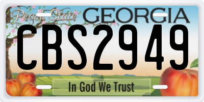 GA license plate CBS2949