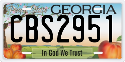 GA license plate CBS2951