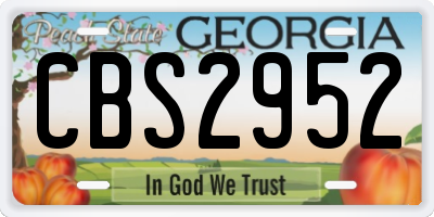 GA license plate CBS2952