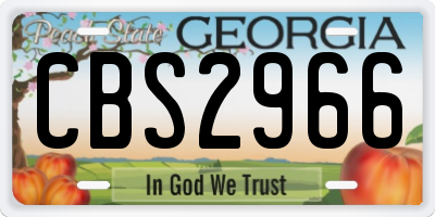 GA license plate CBS2966