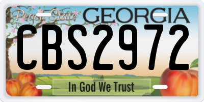 GA license plate CBS2972