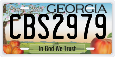 GA license plate CBS2979