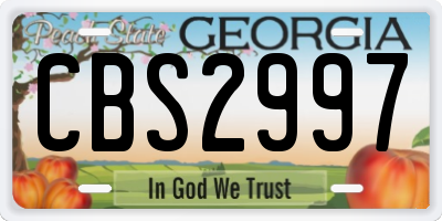 GA license plate CBS2997