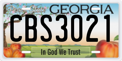 GA license plate CBS3021