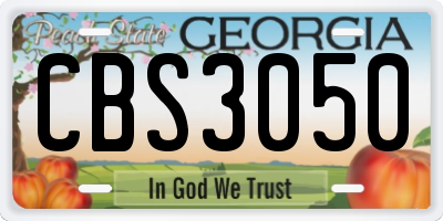 GA license plate CBS3050