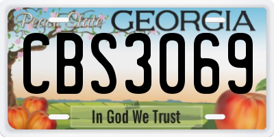 GA license plate CBS3069