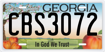 GA license plate CBS3072