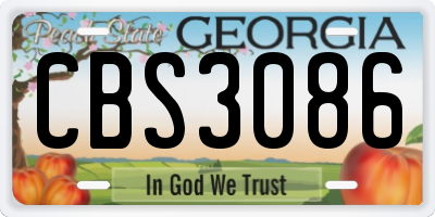 GA license plate CBS3086