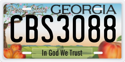 GA license plate CBS3088