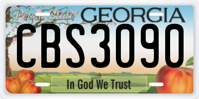 GA license plate CBS3090