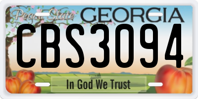 GA license plate CBS3094